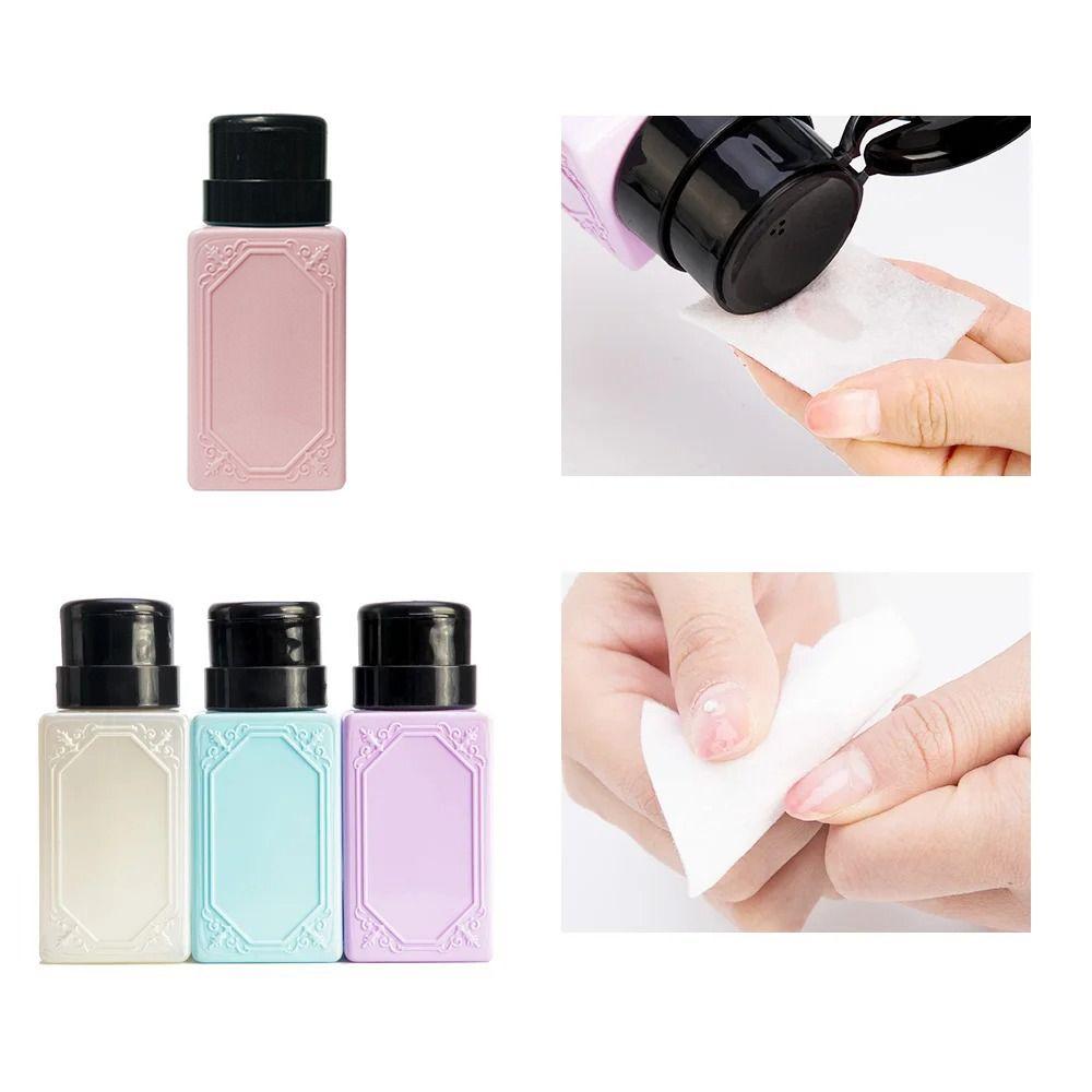 

Plastic Press Pump Bottle Leakproof Nail Cleaner Container Refillable Bottle for Alcoholic Water