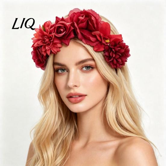 Anti-slip Hairband 3D Flowers Hair Hoop, Halloween Party Headband, Simulated Dance Headband Rose for Vacation Accessories Gift Comfortable