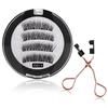 Magnetic False Eyelashes Set With Eyelash Curler Soft Natural Full Strip Reusable No Glue