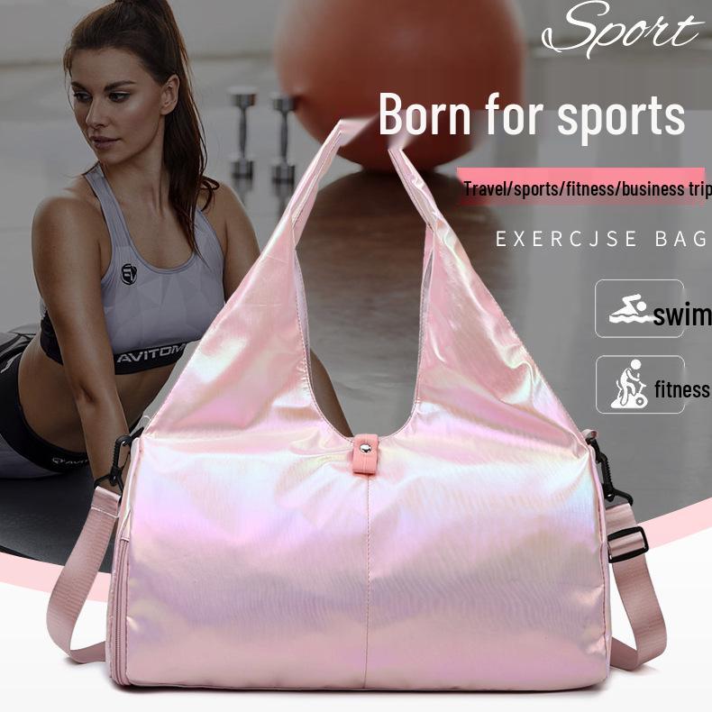 Holographic Laser Travel Bag: Wet/Dry Separation, Multifunctional Pearlescent Yoga & Fitness Luggage