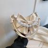 Bow fashion women's small bag women's 2025 spring new versatile simple shoulder messenger bag texture dumpling bag