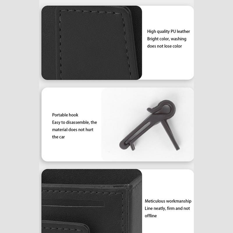 Car Air Vent Organizer PU Leather Car Mobile Phone Holder Multifunctional Storage Container For Keys Cell Phone And Glasses