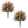 2Pcs Artificial Camellia Eucalyptus Ground Plug Flower Topiary Ball Tree UV Resistant Fake Outdoor Plants For Garden Yard Lawn Patio Decor
