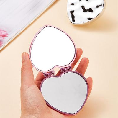 Portable Heart-Shaped Folding Makeup Mirror Mini Pocket Travel Mirror with Magnetic Closure Double-Sided Cosmetics Mirrors