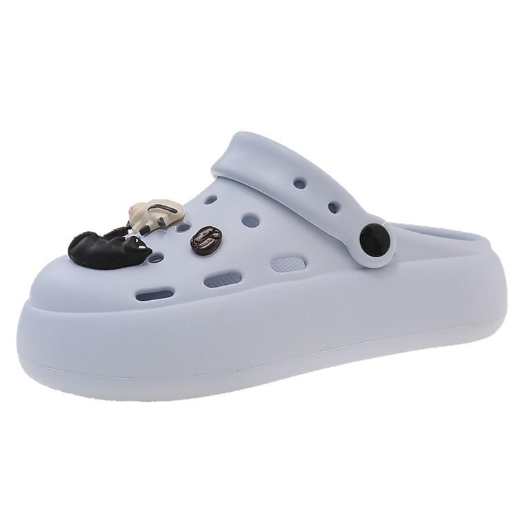 Women's anti-odor EVA sandals slippers home outdoor wear comfortable thick bottom heightening non-slip beach shoes