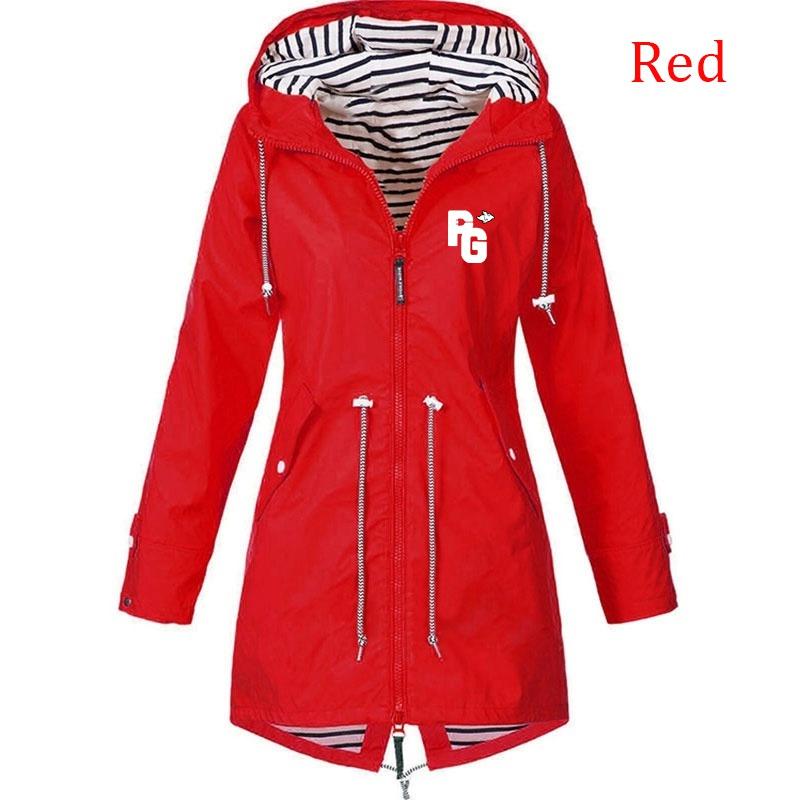 Women Outdoor Waterproof Rain Jacket Casual Loose Hooded Windproof Windbreaker Climbing Jackets Coat for All Seasons