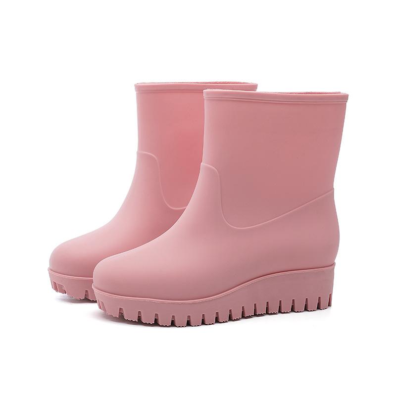 New fashion rain shoes women's waterproof and non-slip medium tube water boots matte rubber shoes kitchen women's rain boots