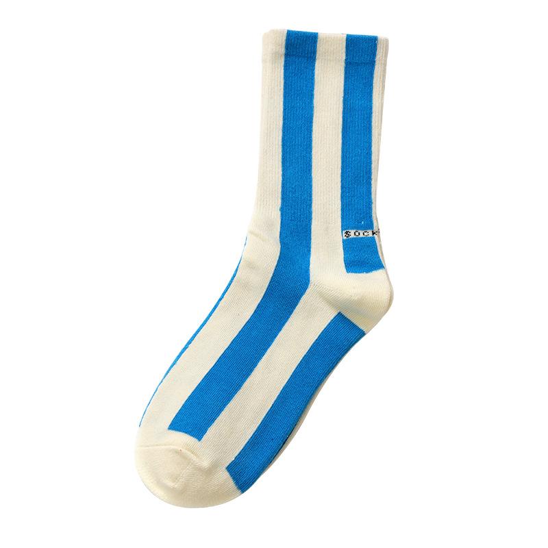 Women's Spring and Autumn Cotton High Quality Small Vertical Stripe Socks