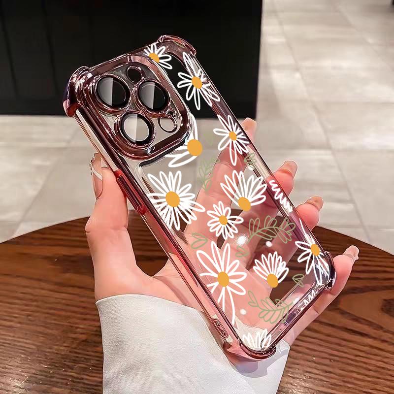 Purple Flowers Leaf Cover For Realme 15T 15 14 13 12 11 Plus Pro 5G C85 C71 C65 C53 C55 C35 C85 C21Y Air-Guard Corners Case Sof
