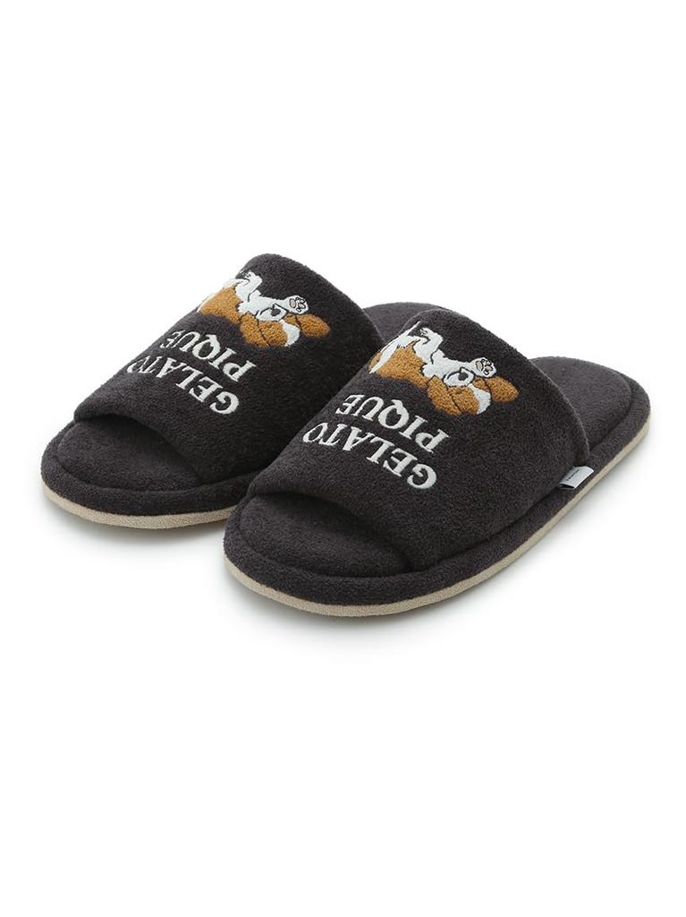 Gelato Pique HOMME Airy Moco Sleeping Dog Applique Room Shoes PMGS252947 DGRY Free Size