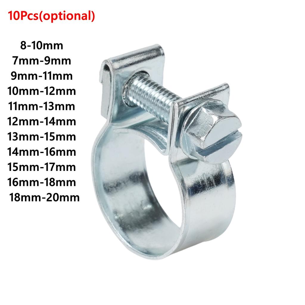 10Pcs Jubilee Hose Clamp Fuel Line Clamp Water Pipe Clip Sealing Welding Clip For Fuel Pipe Diesel Gasoline Pipe Anti Corrosive