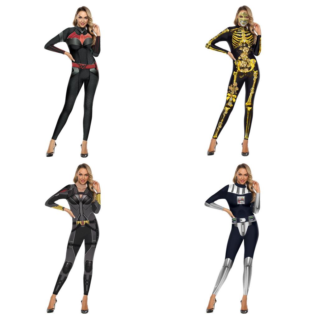 Halloween Horror Skeleton Costume For Women With 3d Print And Spandex For Halloween Parties