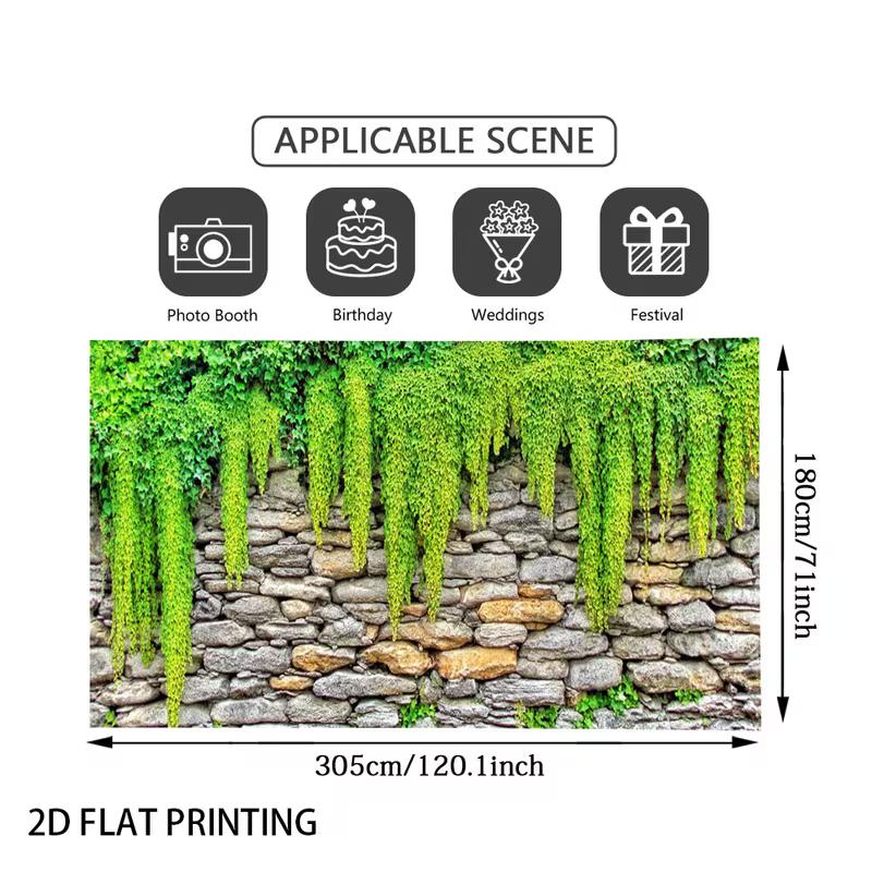 Country Garden Cascading Ivy Rough Cobblestone Photo Background