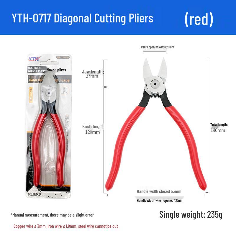 7" and 8" Industrial Grade Angled Pliers - High Carbon Steel Electrician Tools for Cutting Models and Sprues