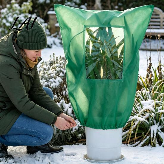 Winter Plant Covers for Frost Protection Cover with Viewing Window Extra Thick Non-woven Durable Outdoor Blanket Wind And Snow Tree Weatherproof