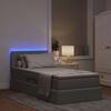 LED Storage Bed with Mattress Taupe 100 x 200 cm Fabric