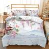 Pink Floral Duvet Cover Japanese Cherry Blossoms Theme Bedding Set Spring Romantic Quilt Cover For Girl Microfiber Bedspread