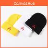 Neue Mode Flammenstickerei Warme Strickmütze Winter Paar Ohrenschutz Beanie