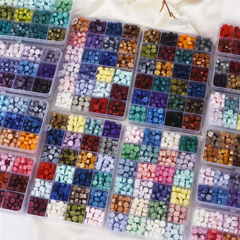 Boxed Lacquer Sealing Wax Ancient Octagonal Paint Sealing Wax Box Set Stamp Beads DIY Craft Invitation Envelope Wedding Wax Seal