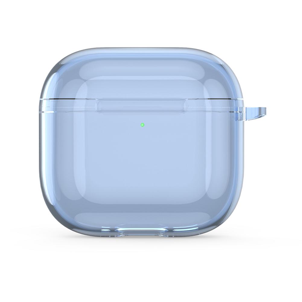 Clear Protective Case with Carabiner TPU Cover for Airpods 4(Transparent Green)