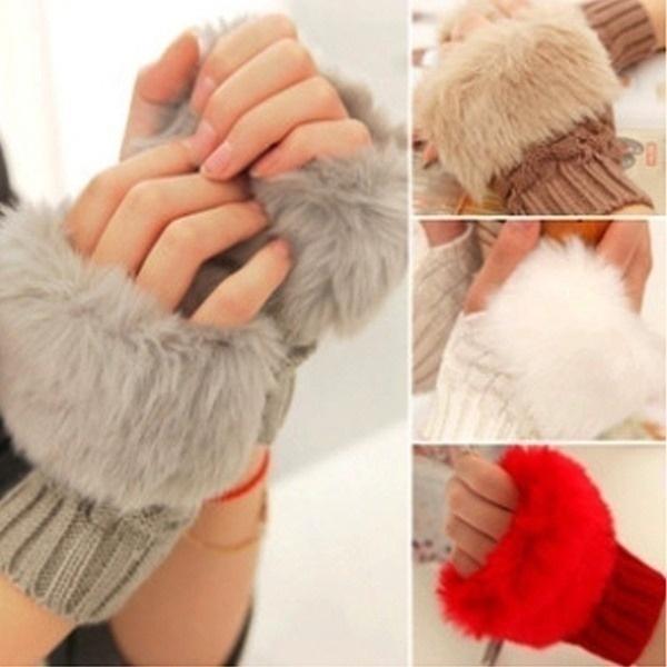 2016 Women's Real Rabbit Fur Hand Wrist Warmer Fingerless Winter Gloves 2016 Women's Real Rabbit Fur Hand Wrist Warmer Fingerless Winter Gloves