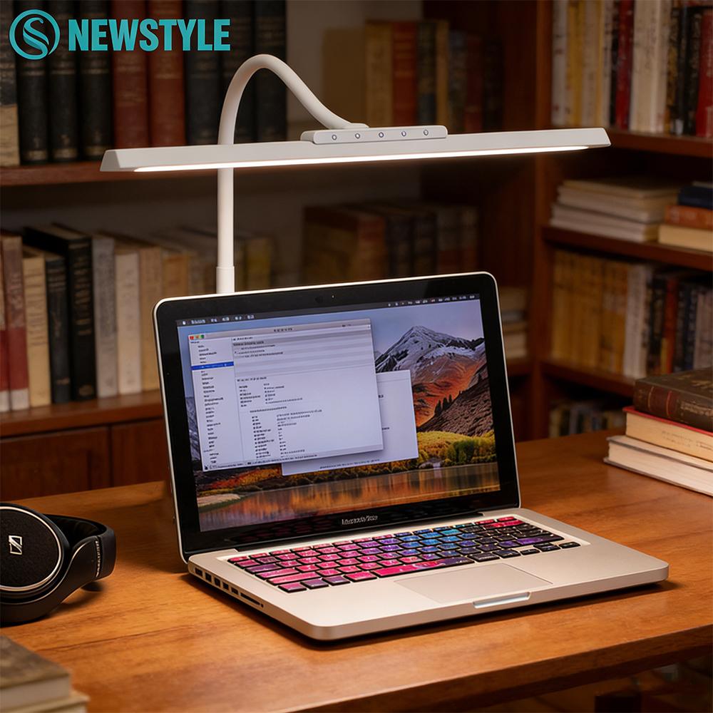 LED Single-Head Touch-Control Full-Spectrum Eye-Caring Desk Lamp 12W 80LED RA95 No Blue Light Flicker Stepless Dimming Desk Lamp