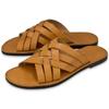 Made in Genuine Lightweight [Dect] Men's Sandals, Leather, Japan, Leather, Cowhide, (Camel, LL)