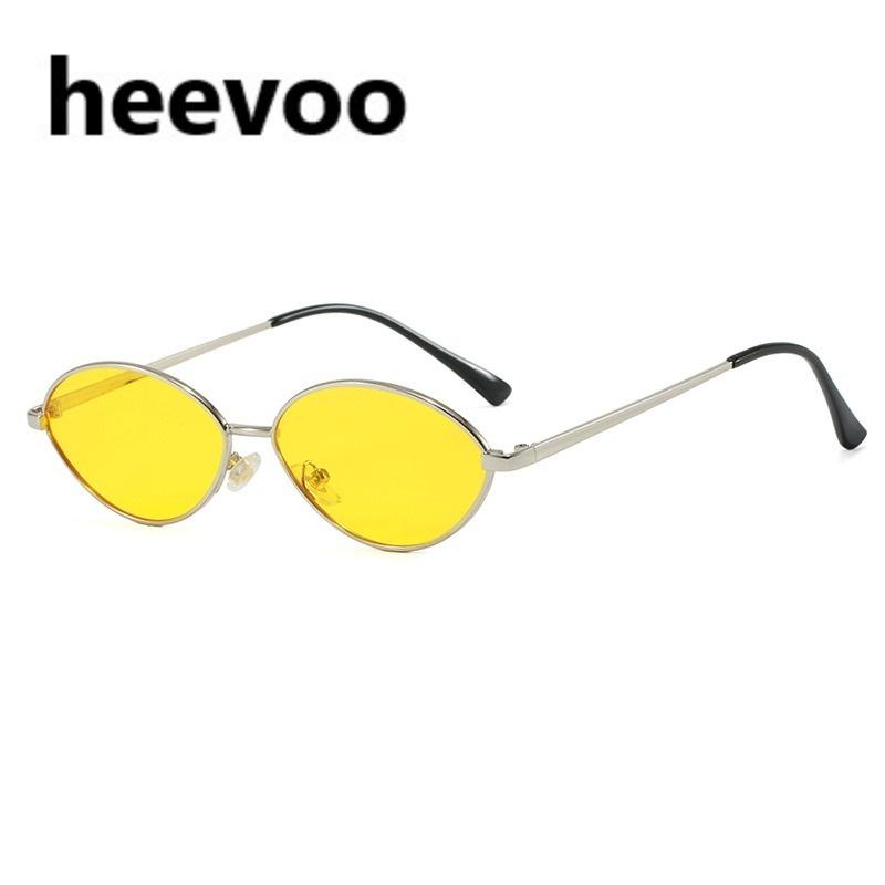 Luxury Metal Small Sunglasses For Men And Women Unisex Brand Designer Fashion Sun Glasses Oval Stylish Eyewear Shades