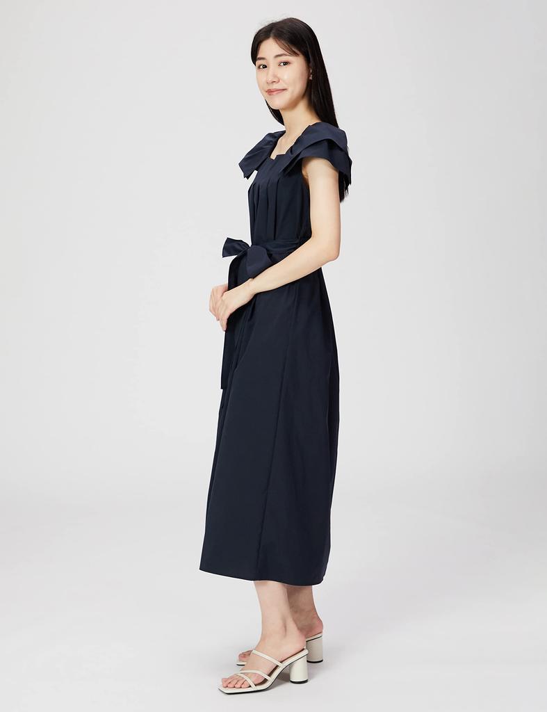 FRAY I.D. Women's Frill Sleeve Tuck Dress FWFO222058 NVY 0