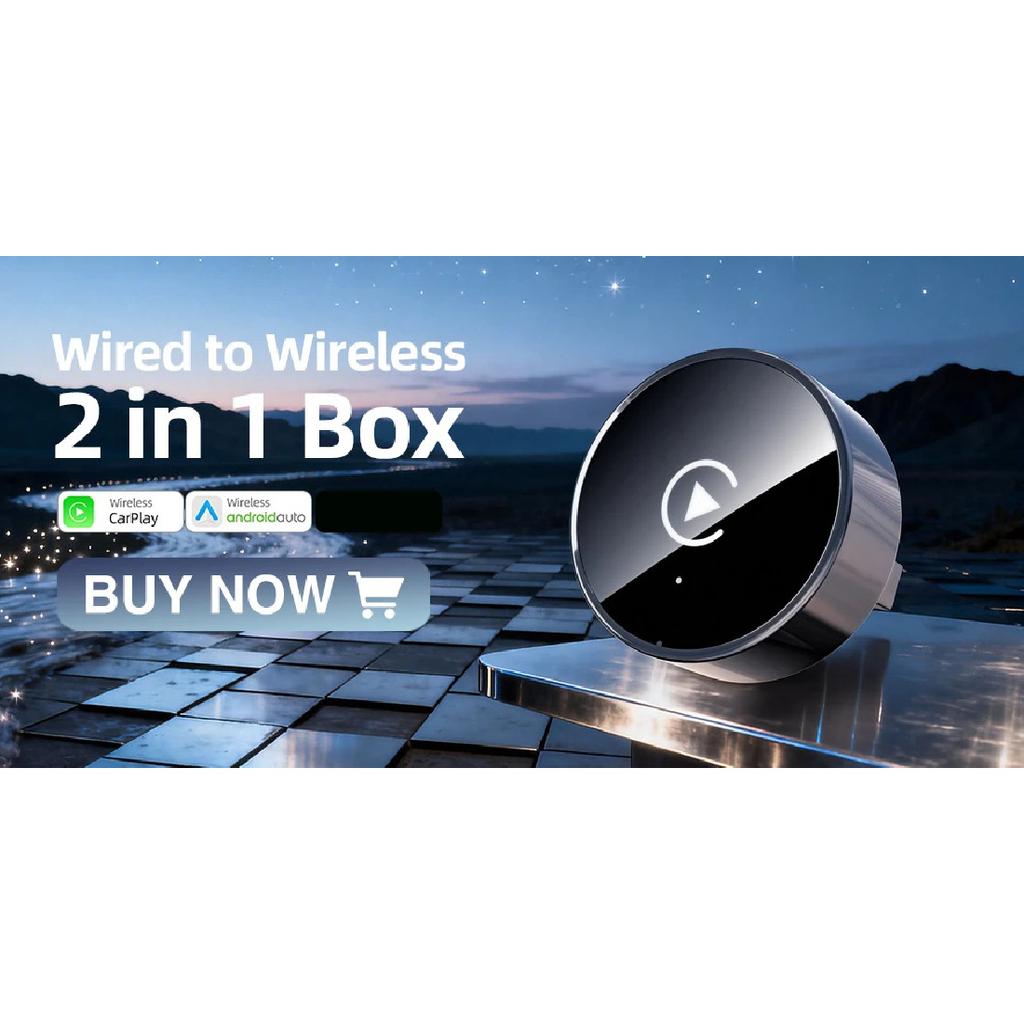Wireless CarPlay Android Auto Apple Carplay Wireless Android Auto Orange Mini Car Play Adapter 2in1 AI Smart Box Bluetooth