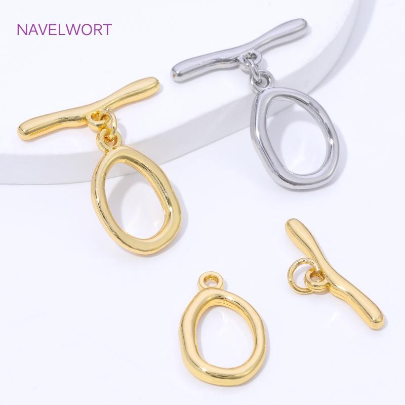 14K Gold Plated Oval Toggle Clasp For Bracelet Making Supplies,Clasp For Jewelry,Bracelet Connector Clasps,DIY Jewelry Crafts