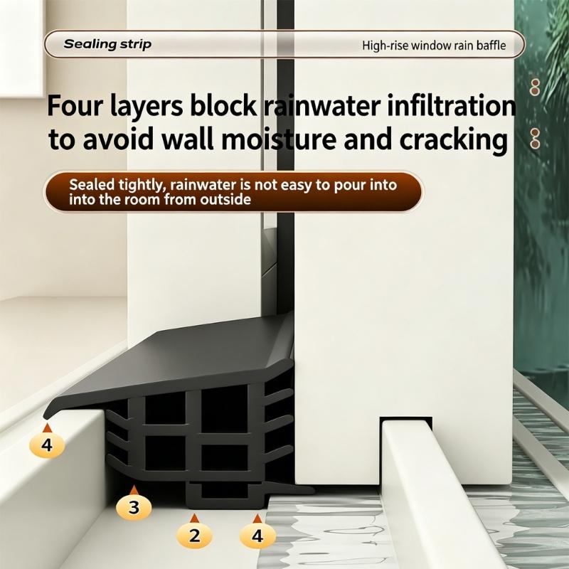 Rainproof Water Backflow Sealing Strips Baffle Replacement Sill Edges Water Guide Plate Home Window Water Blocking Strips