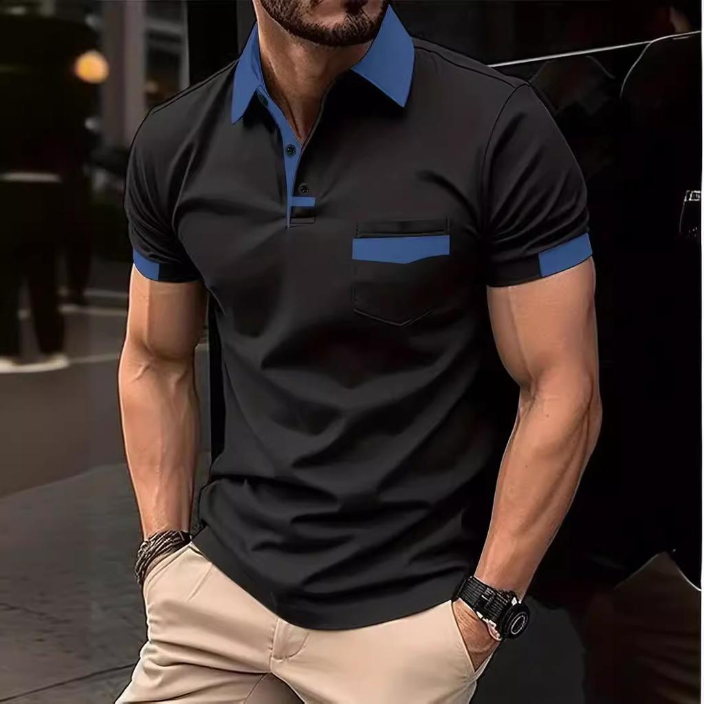 Stylish short-sleeve polo shirt, comfortable and versatile for casual daily wear.