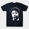 Men Black Print T-shirt Frank Washington - Samurai Cop No-Cut Transfer Paper Print Cotton Tshirt