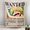 Гобелен-плакат «Wanted» Санджи из One Piece, Настенное панно, Арт-плакат с наградой Винсмока Санджи, Настенный декор в стиле аниме для спальни, гостиной, общежития