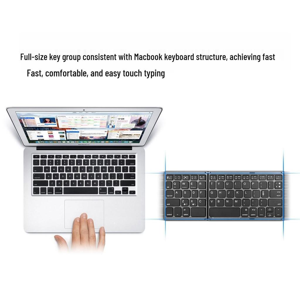 B033 Foldable Bluetooth Keyboard with Touchpad for Phones, Tablets, Laptops