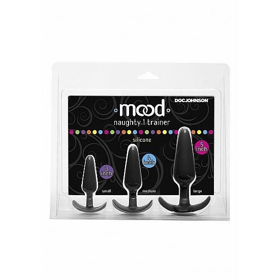 Set de formation - mood - naughty 1 - silicone - noir - 3 tailles graduées