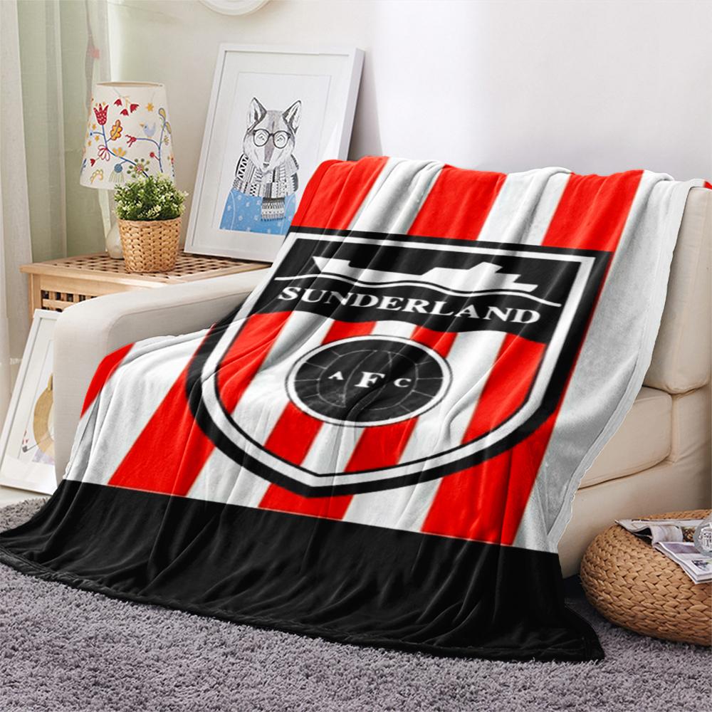 1pc Sunderland Print Flannel Blanket, High quality Comfortable for All Seasons, Home Decor, Warmth and Comfort, Perfect for Christmas Gifts90