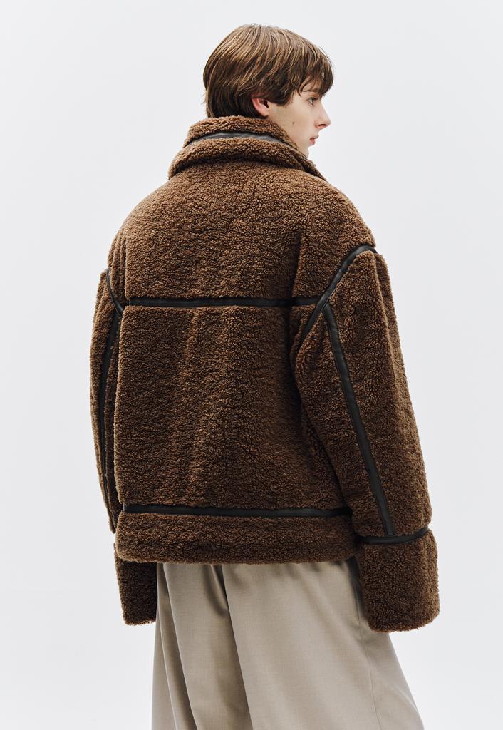 Ziosongzio High-Neck Shearling Jumper Brown Zh6Mu615Br