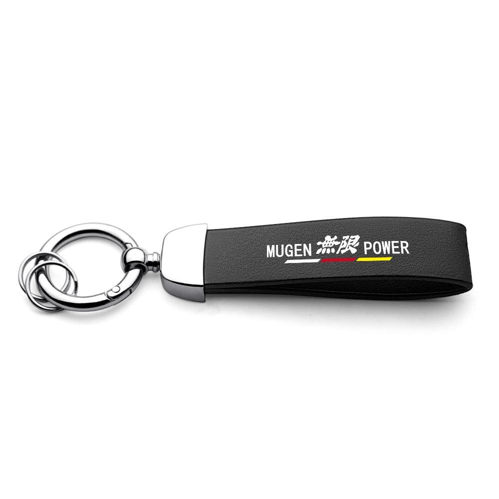 VFHJQ1 New Metal/Leather Keychain Hand-Woven Key Rope Key Ring Key Holder Gift For Honda Mugen Typer ACCORD Avancier Airwave Civic FK8