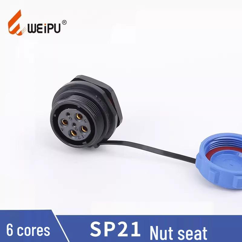 WEIPU SP21 Waterproof Aviation Plug, 2-12 Pin Male Connector with Rear Nut Socket