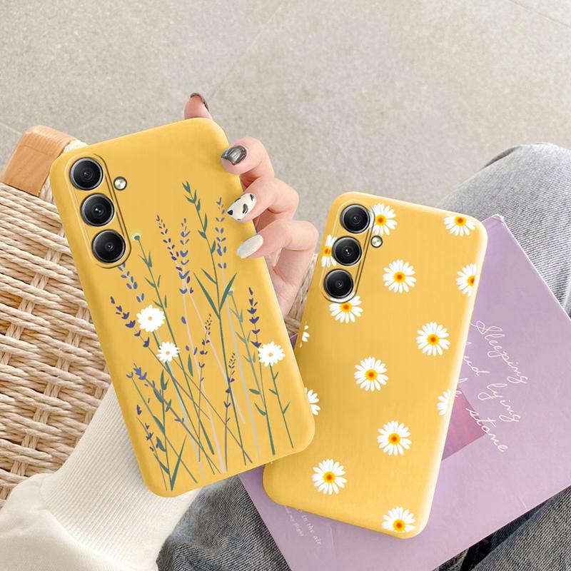 Květinové měkké silikonové pouzdro pro Xiaomi Redmi Note 13 Pro 13C Poco C65 Samsung A35 A55 A34 S24 Huawei Honor 200 Realme Camera Protective Shockproof Cover