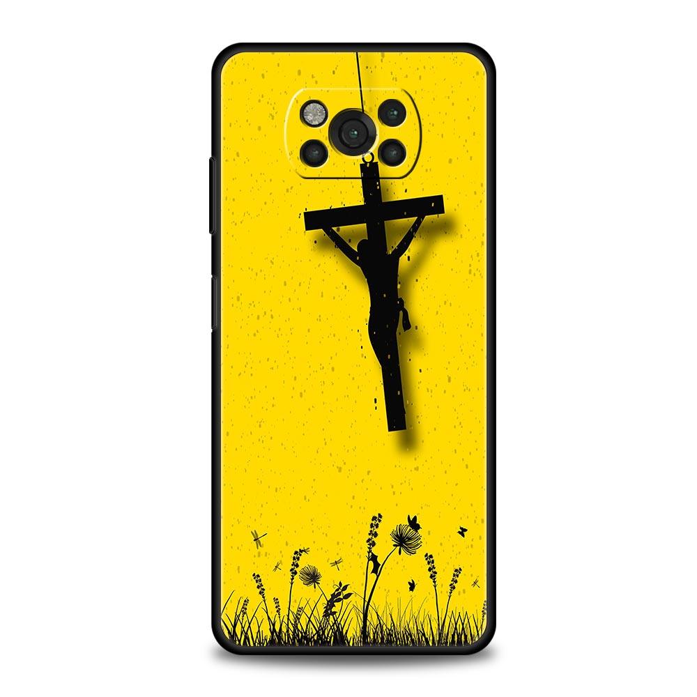 Phone Case for Xiaomi Poco F7 F6 F5 F4 F3 X7 X6 X5 X4 X3 NFC M4 C51 C55 GT Soft TPU Cover Faith Christian Religious Jesus Clear