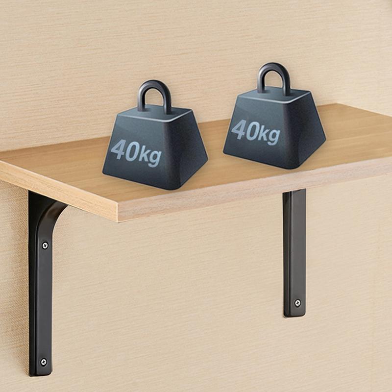 Helf Brackets L-Shaped Floating Wall Shelves Black And White Stainless Steel Bore Stand Bracket Support Hardware Home
