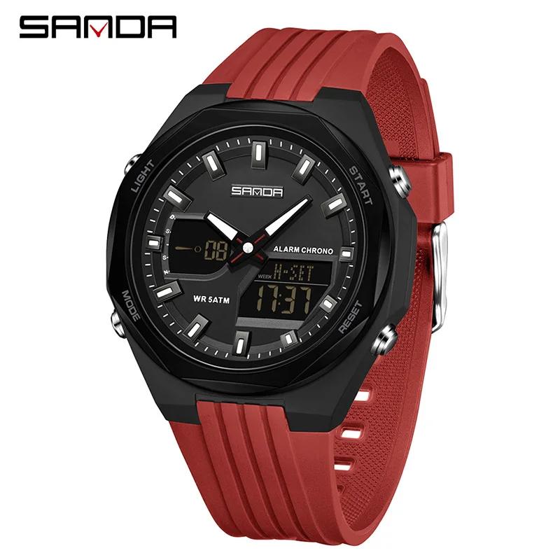 Fashion Double Display Sports Men Watches Multifunction Waterproof Women Wristwatch Outdoor Running Student Alarm Clock