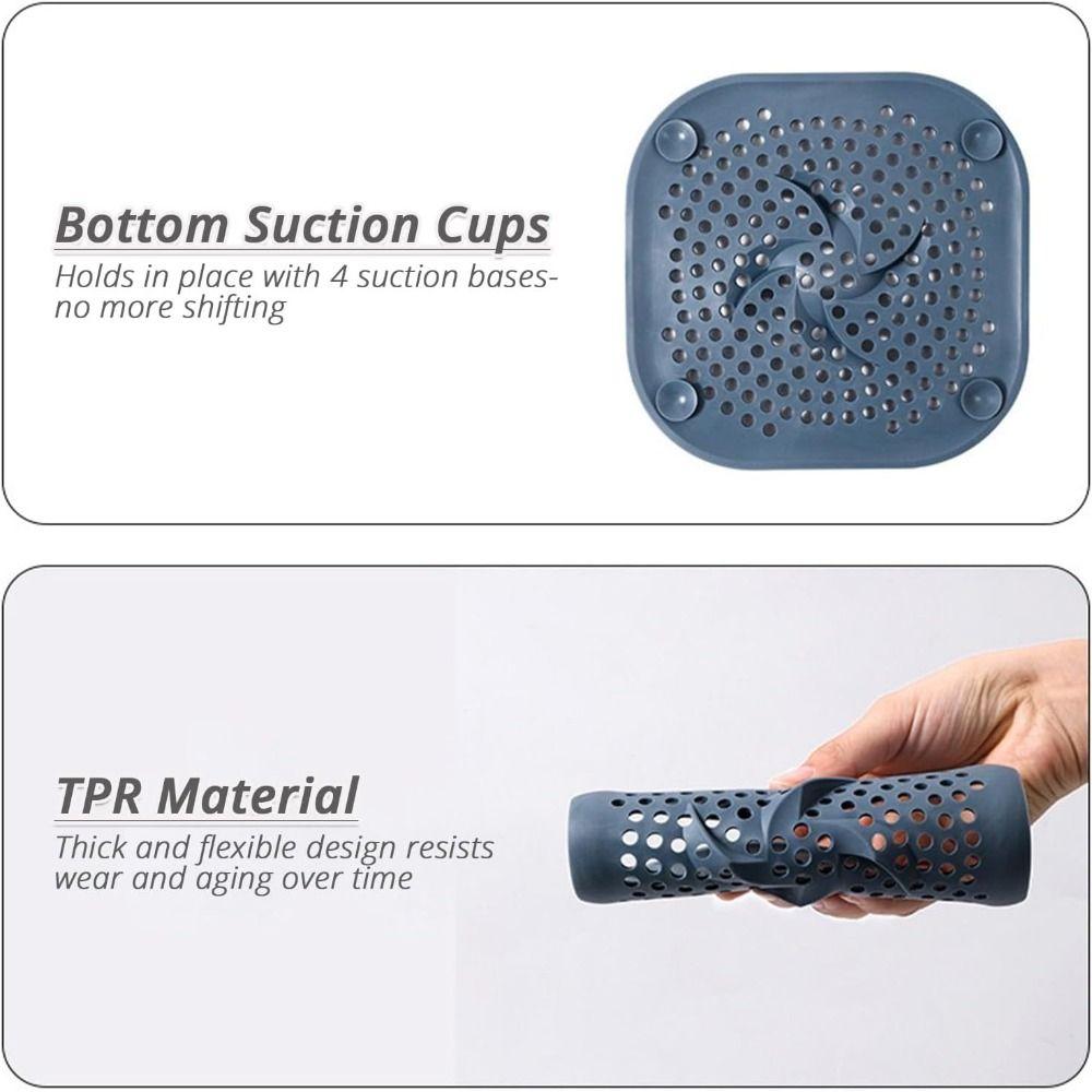 with Suction Cups Drain Cover with TPR Material Household Use Hair Catcher Easy to Clean Shower Drain Strainer Protector