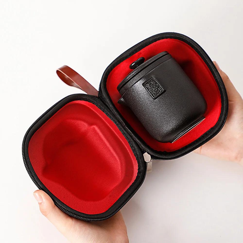 

HMLOVE Керамические чайные наборы 1 чайник 4 чайные чашки Китайский Кунг-фу Гайвань Ситечки Портативный дорожный чайный набор Подарок для бизнеса 260 мл