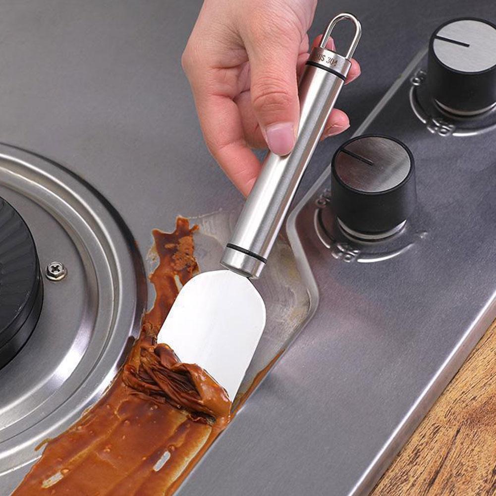 1/2PCS Stainless Steel Scraper Multifunctional Cleaning Scraper for Refrigerator Kitchen Removing Stains Adhesives from Floors