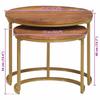 Nesting Coffee Tables Set 2 Pcs Honey Brown Solid Mango Wood and Steel