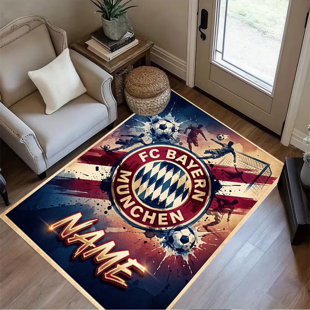Bayern Munich Fan Artwork Carpet Perfect for Foyer Hallway Bedrooms Game Room Anti-slip Rug Decorate Offices Perfect Birthday/Christmas Gift Idea